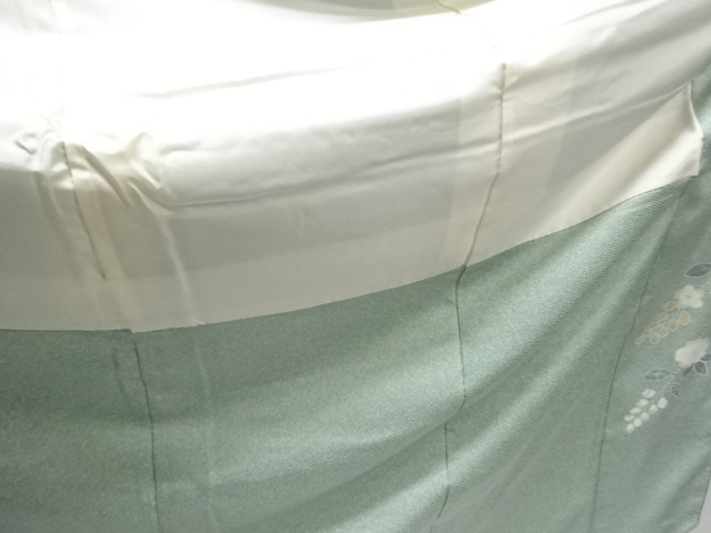  未使用品　波に草花模様訪問着